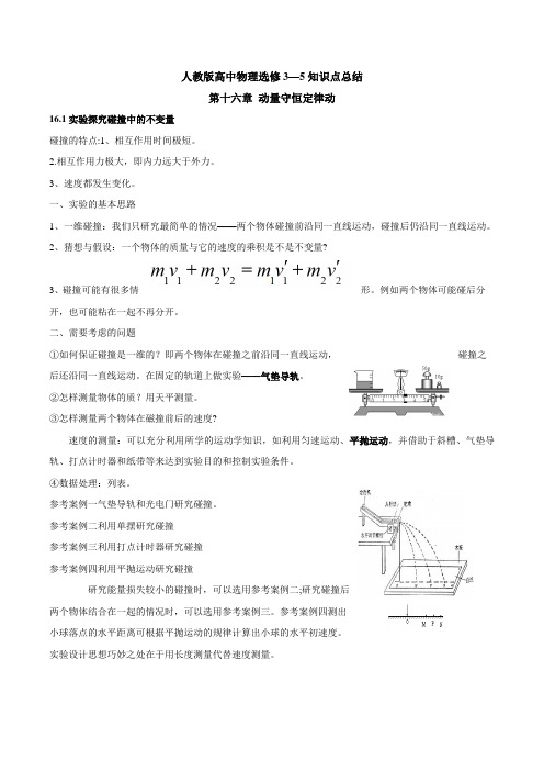 人教版高中物理选修3-5知识点汇总_一册全_