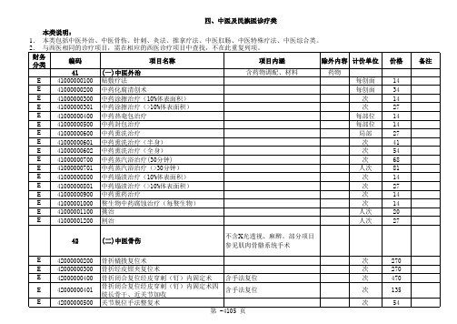 浙江省医疗收费目录