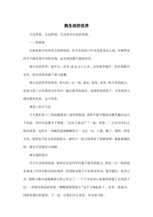 我生活的世界_高中高一作文700字