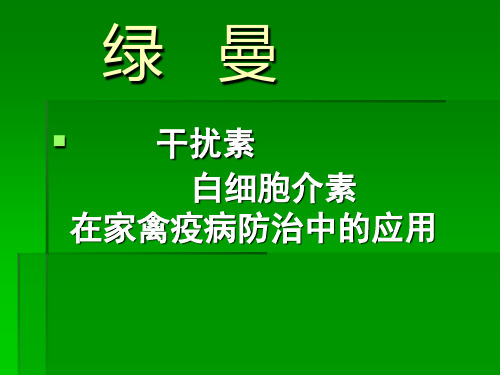 干扰素和白介在家禽中应用(讲课一)