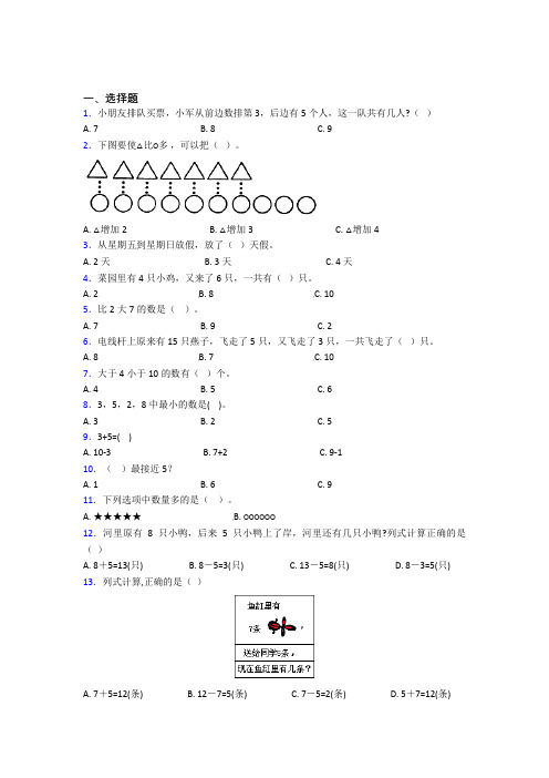 辽宁省实验中学小学数学一年级上册第五单元经典测试题(含解析)