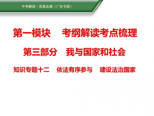 2018广东中考政治复习：专题12  依法有序参与  建设法治国家