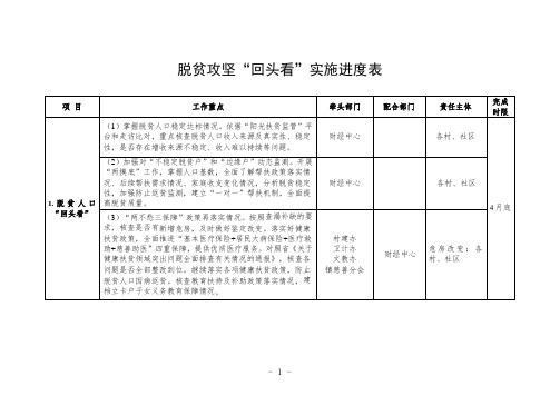 脱贫攻坚“回头看”实施进度表