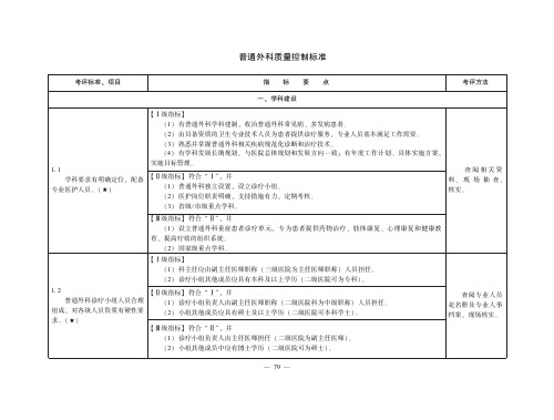 普通外科质量控制标准(医疗质量控制标准)