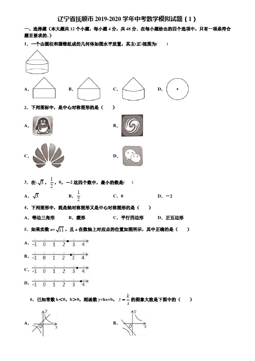 辽宁省抚顺市2019-2020学年中考数学模拟试题(1)含解析