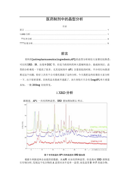 医药制剂中的晶型分析