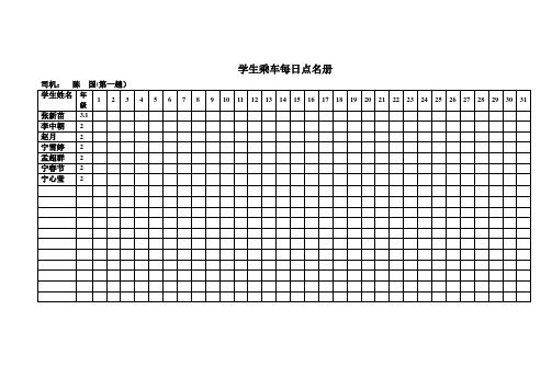 学生乘车每日点名册