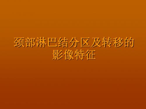 颈部淋巴结分区及转移的影像特征ppt课件