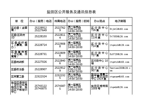 机 关 通 讯 录