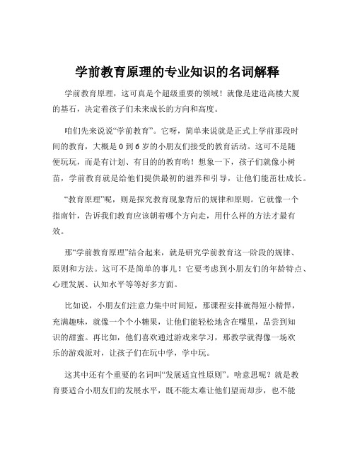 学前教育原理的专业知识的名词解释