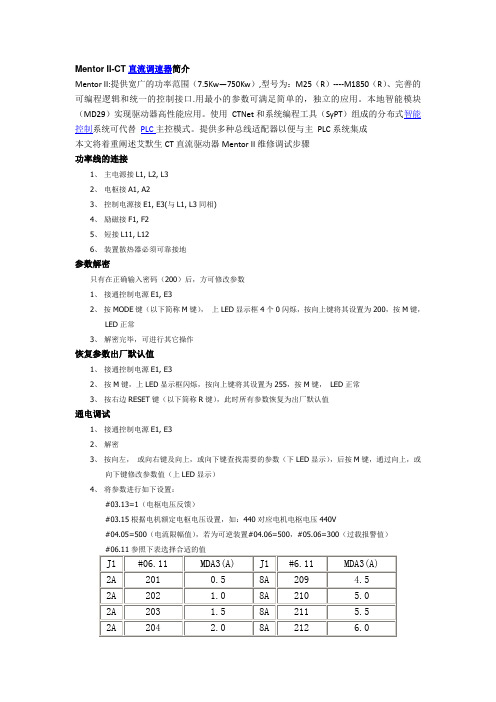 Mentor II艾默生直流驱动器