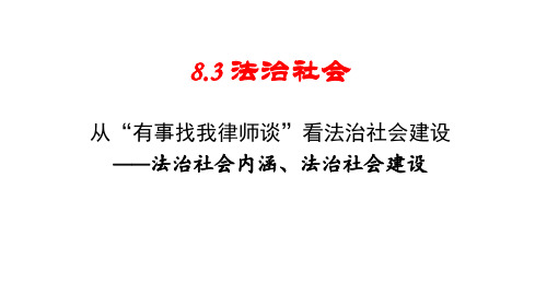 法治社会高中政治统编版必修3政治与法治