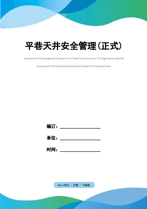 平巷天井安全管理(正式)