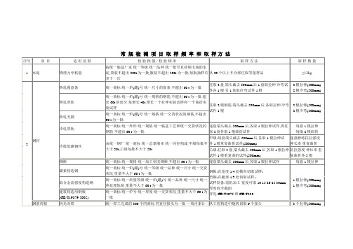 建筑检测取样频率