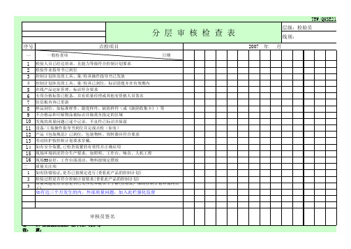 分层审核检查表