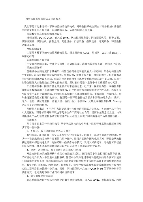 网络监控系统的构成及应用特点