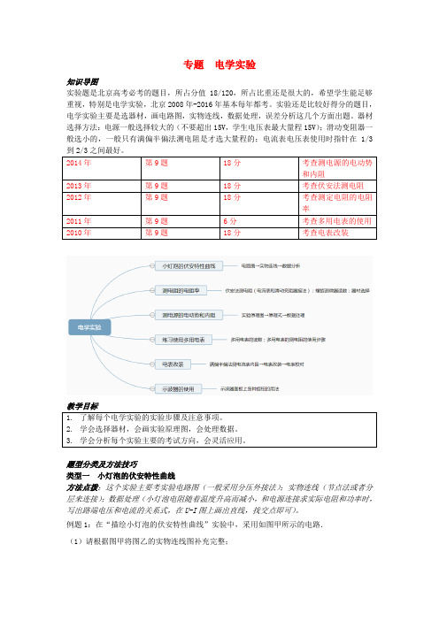 北京市高三物理一轮专题复习 电学实验