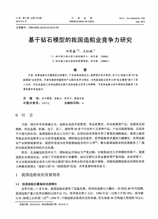 基于钻石模型的我国造船业竞争力研究