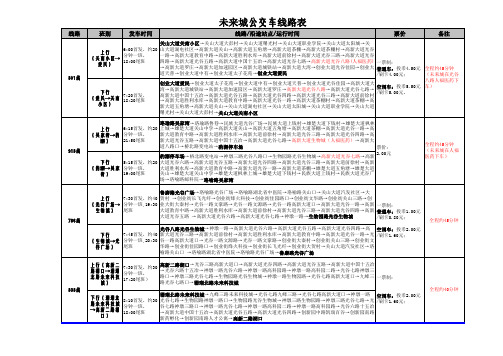 未来城公交运行线路表(20130715)