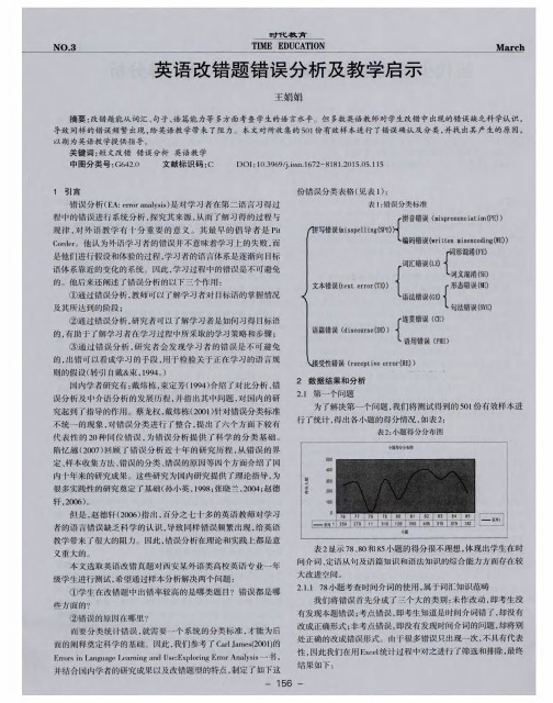 英语改错题错误分析及教学启示