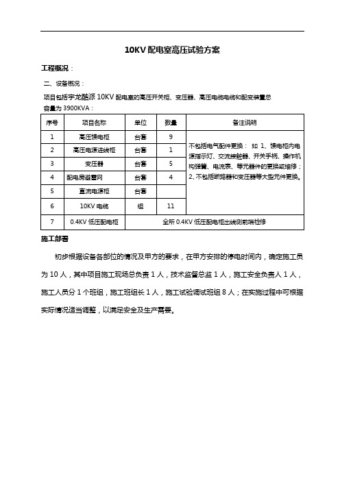 高压电气预防性试验方案