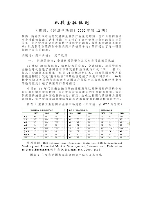 比较金融体制