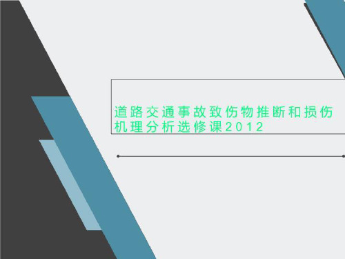 道路交通事故致伤物推断和损伤机理分析选修课2012