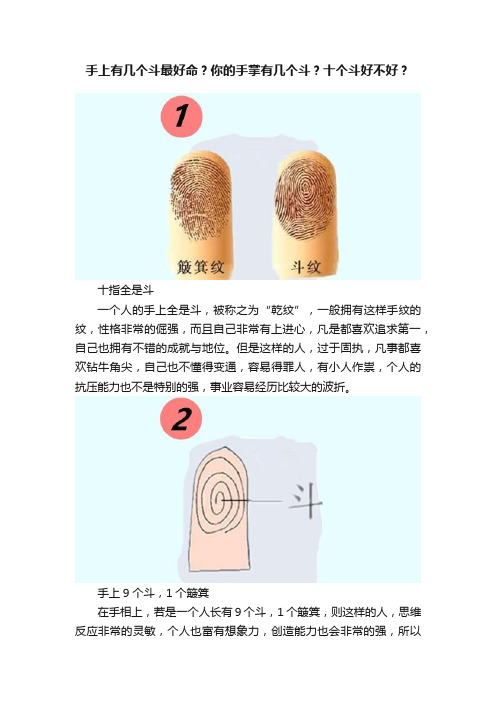 手上有几个斗最好命？你的手掌有几个斗？十个斗好不好？