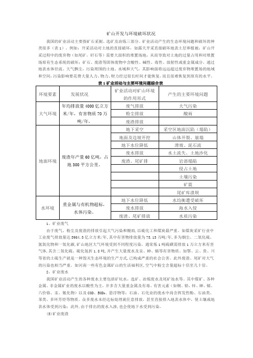 矿山开发与环境破坏状况-综述
