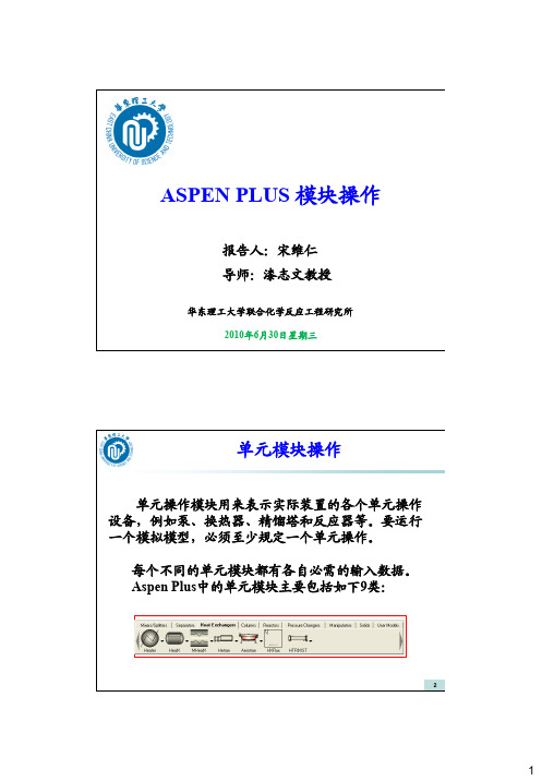 Aspen教程-3模块操作