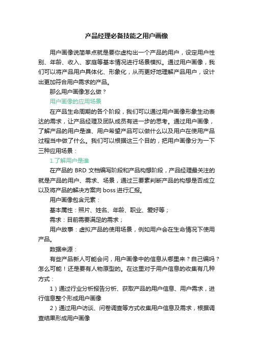 产品经理必备技能之用户画像