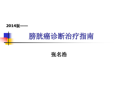 2014版膀胱癌诊断治疗指南解析