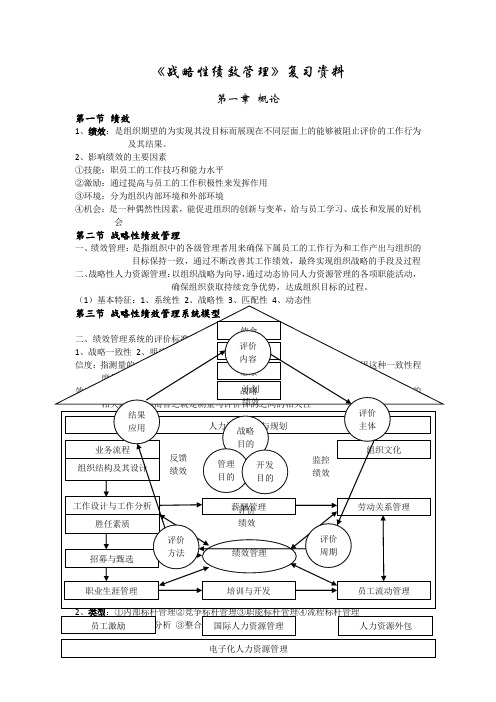 《战略性绩效管理》复习资料共5页