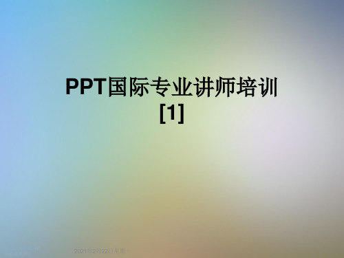 PPT国际专业讲师培训[1]