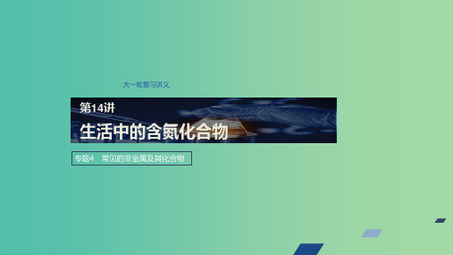江苏省2020版高考化学新增分大一轮复习 专题4 常见的非金属及其化合物 第14讲 生活中的含氮化合