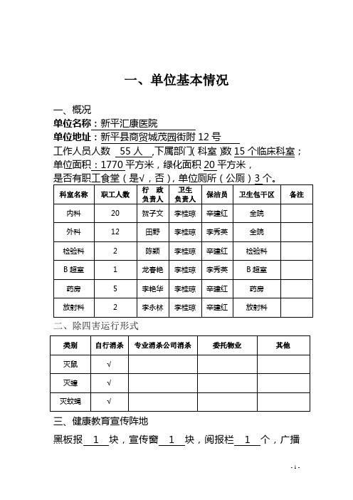 (医院)创建国家卫生县城资料