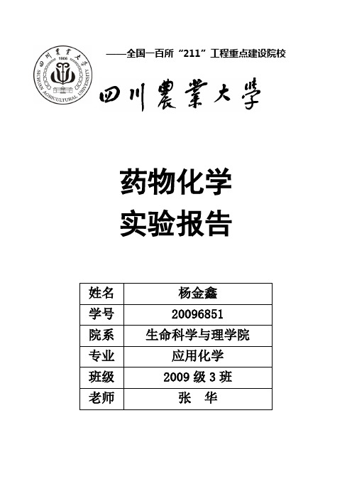 药物化学实验报告