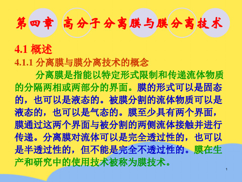 高分子分离膜与膜分离技术标准版文档