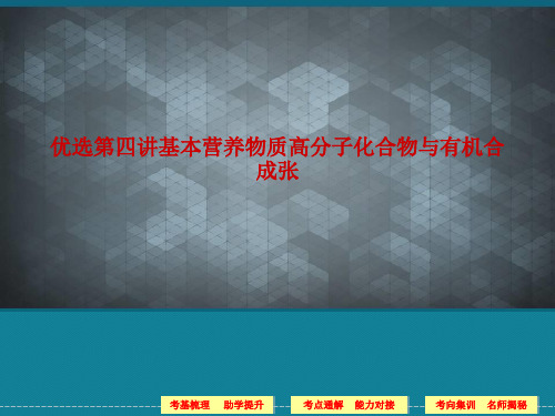 优选第四讲基本营养物质高分子化合物与有机合成张