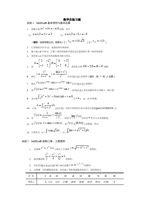 数学实验习题