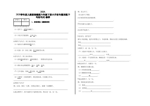 六年级下册小升初专题训练20 句法句式-修辞及答案-人教部编版