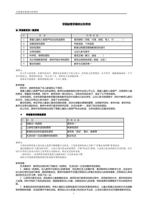 学前教育案例分析讲义20例