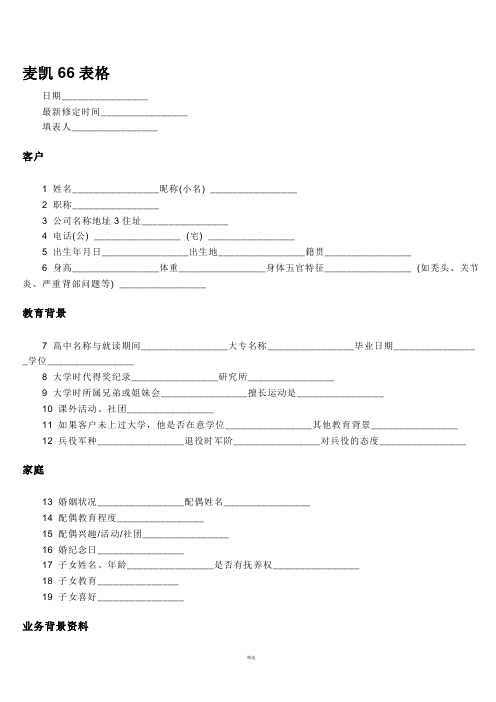 哈维麦凯人脉66表格