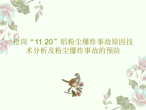 松岗“11·20”铝粉尘爆炸事故原因技术分析及粉尘爆炸事故的预防共74页文档