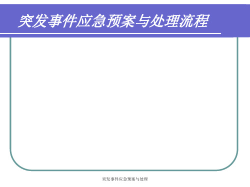 突发事件应急预案与处理 ppt课件