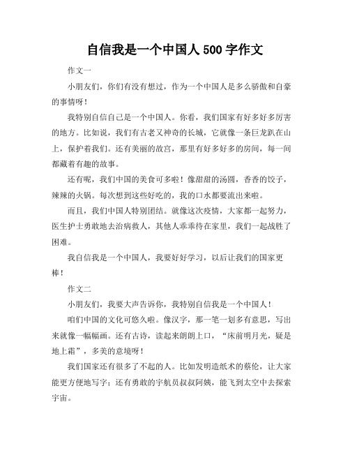 自信我是一个中国人500字作文