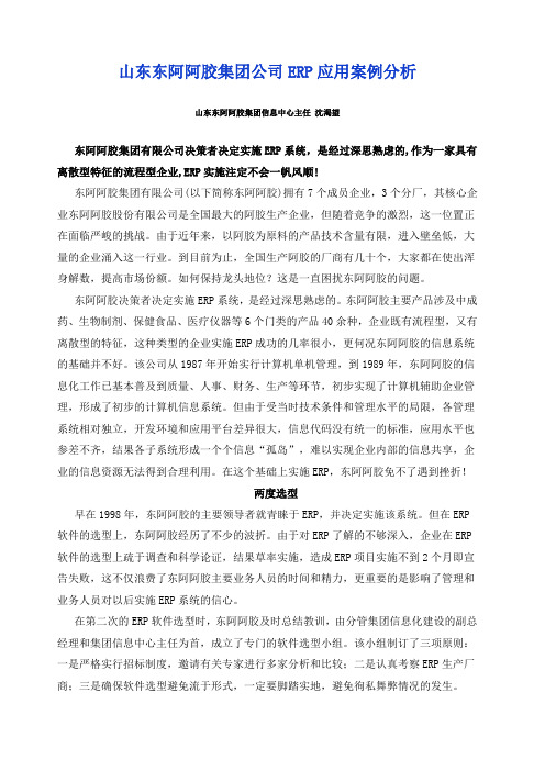 某某集团公司ERP应用案例分析