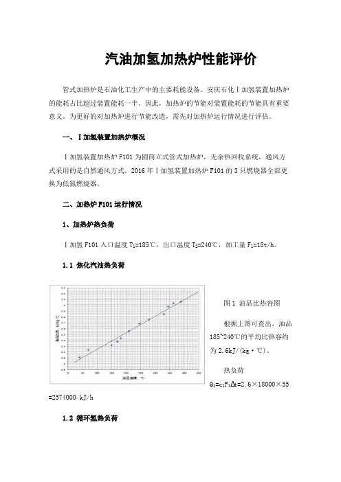 汽油加氢加热炉性能评价