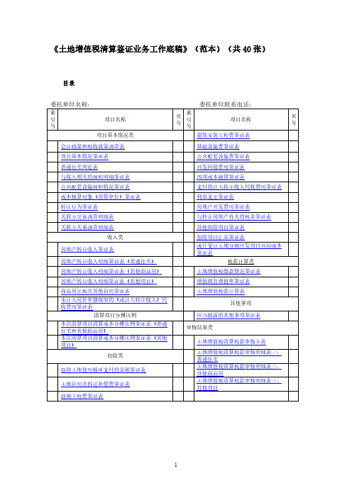 【免费下载】 土地增值税清算鉴证业务工作底稿