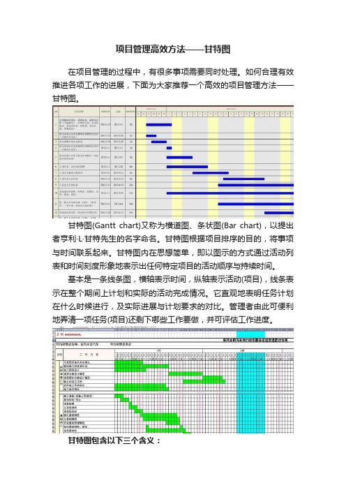 项目管理高效方法——甘特图